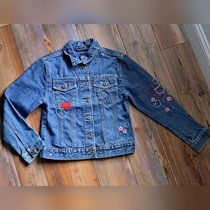 Denim Jean Jacket for girl size 10(L) Gap with heart